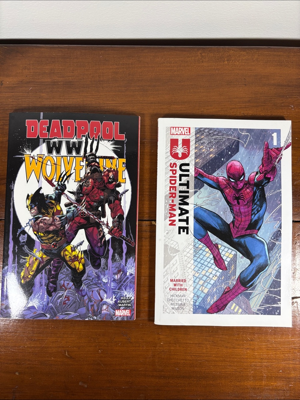 Two Marvel Comic Book Ultimate Spider-Man and Deadpool WW Wolverine